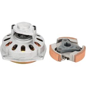 Clutch Drum Bell Housing + Plate, 6T T8F Steel Alloy Clutch Drum Bell Housing + 3 Shoes Clutch Plate, for 43cc 47cc 49cc Mini PIT Dirt Pocket Bike Mini Quad ATV Pocket Rocket