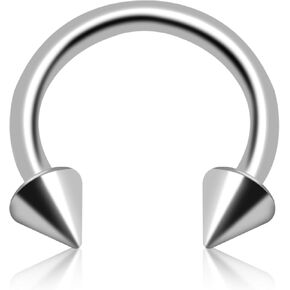 Titanium 16G Horseshoe Rings internally threaded Spikes Nose Septum Hoop Earring Eyebrow Tragus Lip Rings Daith Helix 6-12mm Smily Piercing Jewelry for Women Men