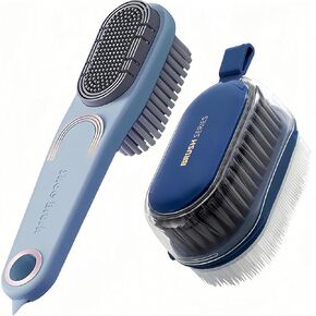 Shoe Brush Laundry Stain Brush,Double-Sided Shoe Brush for Cleaning,Laundry Brush with Soft & Hard Bristle,Shoe Wash Brush, Soft Brush for Laundry, Soft Scrub Brush for Shoes-2 Pack