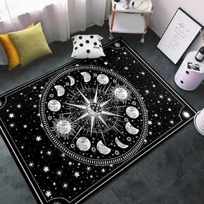 Basketball Rug - Basketball Rug for Boys Bedroom - Sport Rugs - Black Basketball with Flame Printed Carpets Small Kids Rugs for Playroom Living Room Basketball Room Home Decor, 2'×3'