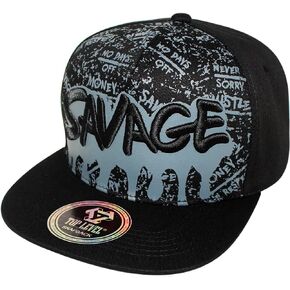 Men's Adjustable Cotton Snapback Cap 10 (N21SVG88 Black)