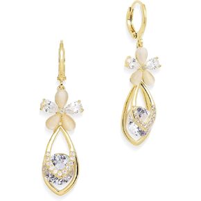 Gold Crystal Teardrop Dangle Hoop Earrings for Woman, Sparkly Statement Rhinestone Drop Dangling Huggie Earing Prom Wedding Accessories Fashion Jewelry Bridal Gifts