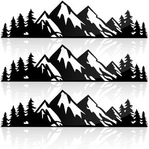 Mountains Tree Stickers for Car, Premium Badge Decals for Car Trunk Tailgate or Body Door Side Emblem, Auto Decoration Accessories Universal