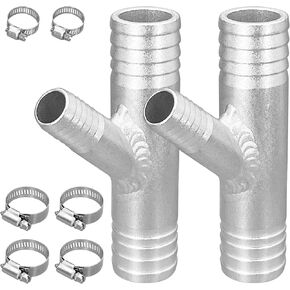 1 Set 1 Inch to 5/8 Aluminum CAB Heater Y Fitting Compatible with UTV SXS RZR CAN AM Polaris