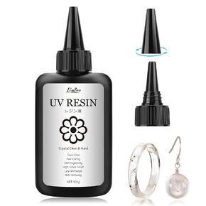UV Resin - Transparent Ultraviolet Curing Epoxy Resin for DIY Jewelry Making, Casting & Coating - Hard Type Crystal Clear Glue Solar Cure Sunlight Activated Resin for DIY Mold, Craft Decoration - 60g