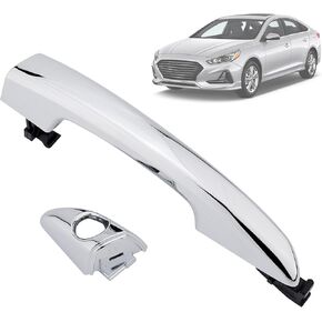 82651C1110 Door Handle Exterior Front Left Driver Side Chrome Compatible with Hyundai Sonata 2015-2019, with Cover Replace# 82652C1010 15759578