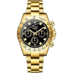 WWOOR Watch for Men Analog Quartz Chronograph Stainless Steel Luminous Mens Wrist Watches Business Work Sport Casual Dress Watch Elegant Gifts for Men