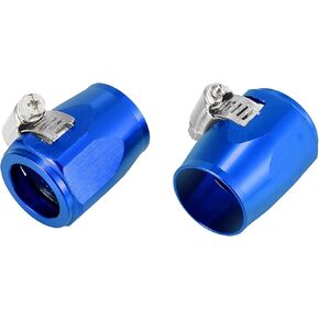 X AUTOHAUX 2pcs AN16 Hex Car Hose Finisher Flexible Rubber Pipe Clamp with Screw Band Adapter Fitting for Oil Fuel Water Tube Black