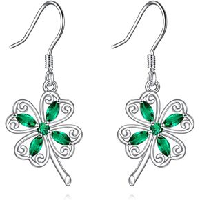 Shamrock Earrings Sterling Silver Clover Earrings Shamrock Jewelry St Patricks Gifts for Women