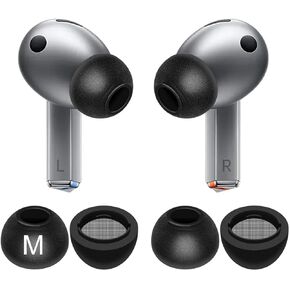 Galaxy Buds 3 Pro Memory Foam Tips Earbud, 4 Pairs Replacement Comfortable No Silicone Pain Noise Isolation Earbuds Accessories Compatible with Samsung Galaxy Buds 3 Pro - Black S/M/L/XL