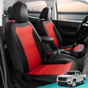 Seat Covers for Chevy Colorado, Fit for 2014-2022 Colorado Crew Cab Extends Cab Z71 LT ZR2 Work Truck, Leather Car Seat Covers Full Set Waterproof (Brown) Only Front Seat
