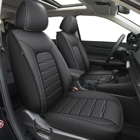 Seat Covers Leather for Honda CR-V: Full Set Waterproof Easy to Clean Material - Custom Fit for 2023 2024 2025 CRV(Black)