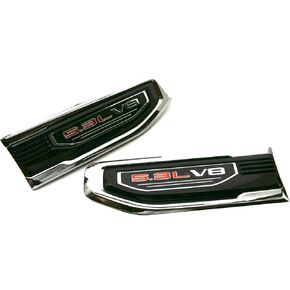 Pair New Cutom USA Flag 6.2L 5.3L V8 Vent Emblem 3D Badge Kit Replacement for 2019-2024 GMC Sierra GM 85160715 (Colorful, USAFlag)