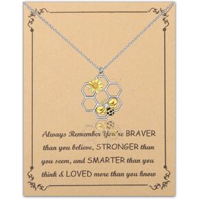Honeycomb Bee Necklace Honeycomb Gifts Honey Bee Gifts for Beekeepers Gifts Bumble Bee Gifts Bee Jewelry Bee Pendant Necklace