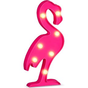 YiaMia Flamingo LED Light Flamingos Pink Night Lamp Romantic Battery Powered Marquee Flamingo Table Lights for Home Wall Kid's Room Birthday Party Decorations Valentina Christmas Gift