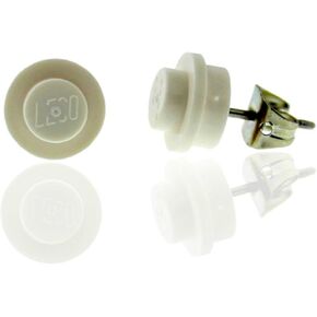 LEGO White Petite Round 1X1 Stud Earrings