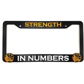 GSW Strength in Numbers 3D Raised License Plate Frame (Gold and Yellow)