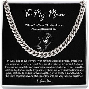 To My Man Necklace, Promise Necklace For Him, To My Man Necklaces Gift, Chain Man for Fiance, Gift To Man Necklace, Man Jewelry Necklace, Necklace For Man, Valentine Gift For Men