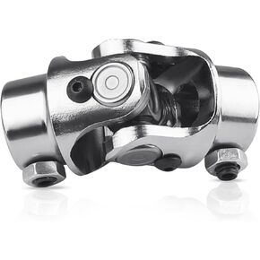 3/4" DD to 3/4" DD Universal U Joint Single Steering Shaft, Total Length 83mm (3-1/4"), Silver