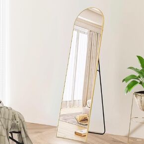 Full Length Mirrors 55"x20" Arched Mirror Gold Mirror Full Body Mirror Gold Vanity Wall Mirror, Brushed Metal Frame Anti-Rust, Tempered Glass Mirror for Bathroom, Bedroom, Entryway, Living Room
