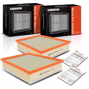 A-Premium 2-PC Engine Air Filter Compatible with Chevrolet Silverado 2500 HD, 3500 HD & GMC Sierra 2500 HD, 3500 HD, 2017 2018 2019, V8 6.6L, Flexible Panel, Replace# 84262965