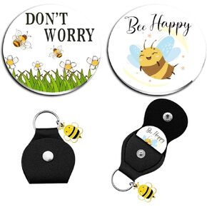Bee Gifts for Women Pocket Hug Coin Stocking Stuffers For Teen Girls Age 12-14 12-15 13-15 16-18 Birthday Inspirational Motivational Encouragement Don‘t Worry Bee Happy Keychain