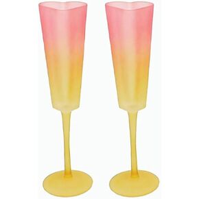 TANG SONG Set of 2 Heart Shaped Top of The Cup Elegant Wedding Champagne Glass Set for Parties Weddings Birthdays Anniversaries