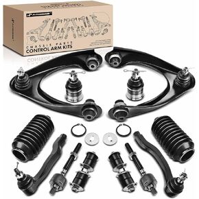 A-Premium Seft of 12,Front Upper Control Arm, Sway Bar Link, Lower Ball Joint, Inner Outer Tie Rod End, Rack and Pinion Boot, Compatible with Honda Civic 1996 1997 1998 1999 2000