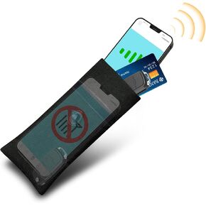 حقيبة فاراداي لمفتاح فوب، واقي مفتاح فاراداي، حماية لإشارة RFID للسيارة، حقيبة سيارة تناسب الهاتف الخلوي واي فاي/NFC/RFID/حقيبة حجب إشارة الدخول بدون مفتاح (رمادي)