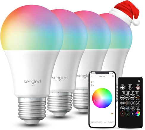 Sengled Dusk to Dawn Light Bulbs Outdoor, 3000K Soft White, A19 LED Sensor Light Bulbs 10.5 Watt Equivalent, 1200LM, Automatic Photocell Light Bulb for Outdoor Lighting, 4 Pack in Saudi Arabia