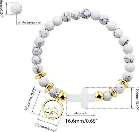 Uloveido Stone Cross and Mustard Seed Religious Bracelet, Stainless Steel Faith Jewelry for Christian, Christmas Gift in Kuwait