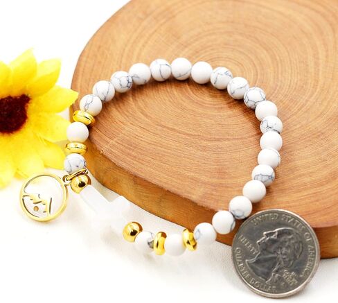 Uloveido Stone Cross and Mustard Seed Religious Bracelet, Stainless Steel Faith Jewelry for Christian, Christmas Gift in Kuwait