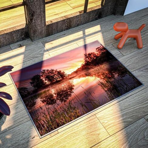 Low Pile Rugs for Indoor - 16" x 24" Non Slip Washable Mat - Perfect as Indoor Kitchen mats, Doormats, Bathroom mats & More! | Rubber Backed mat Made with Polyester in Saudi Arabia
