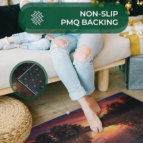 Low Pile Rugs for Indoor - 16" x 24" Non Slip Washable Mat - Perfect as Indoor Kitchen mats, Doormats, Bathroom mats & More! | Rubber Backed mat Made with Polyester in Saudi Arabia