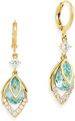 Gold Crystal Teardrop Dangle Hoop Earrings for Woman, Sparkly Statement Rhinestone Drop Dangling Huggie Earing Prom Wedding Accessories Fashion Jewelry Bridal Gifts in Saudi Arabia
