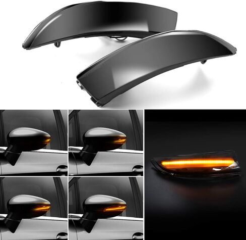 مجموعة مصابيح إشارة الانعطاف الجانبية المتتابعة الديناميكية LED عدسة مدخنة متوافقة مع Fo rd 2008-2017 Fiesta MK7 2012-2017 B-Max in Kuwait
