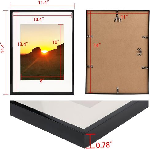 11x17 Picture Frame Black for 11x17 or 9x15 inch Picture Poster Photo Frame Mat Opening 9x15 Memorabilia, Certificates, Awards, Medals and Photos Wall Mounting Frame (P8L) in Saudi Arabia