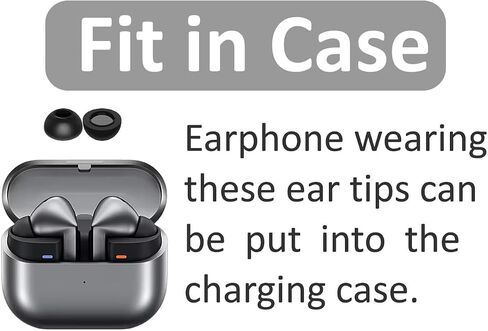 Galaxy Buds 3 Pro Memory Foam Tips Earbud, 4 Pairs Replacement Comfortable No Silicone Pain Noise Isolation Earbuds Accessories Compatible with Samsung Galaxy Buds 3 Pro - Black S/M/L/XL in Kuwait