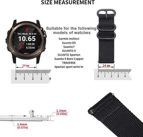 24mm nylon strap Suitable for Suunto 7/9 Spartan Sport Wrist HR Quick Release Canvas Traverse D5 Retro Wristband Baro Bracelet in Kuwait