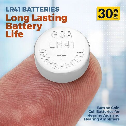 1.5V Alkaline Batteries - LR41, 192, 92A,LR736, and AG3 Battery - Button Coin Cell for Hearing Aids, Amplifiers, Clocks, Toys, Remotes, Calculators, Lasers, Long Lasting Power, Anti Corrosion, 30 Pcs in Saudi Arabia