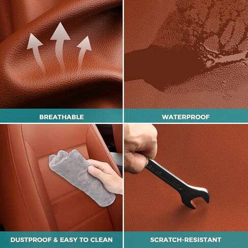 Seat Covers for Chevy Colorado, Fit for 2014-2022 Colorado Crew Cab Extends Cab Z71 LT ZR2 Work Truck, Leather Car Seat Covers Full Set Waterproof (Brown) Only Front Seat in Kuwait