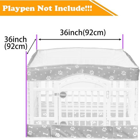 2 Pack Dog Playpen Cover and Bottom Pad Fits for 36 Inch 4 Panels Pet Playpen, Dog Crate Pad Puppy Play Pen Cover, Hoop and Loop Design (Note: Playpen Not Included!!!). -Pink in Kuwait