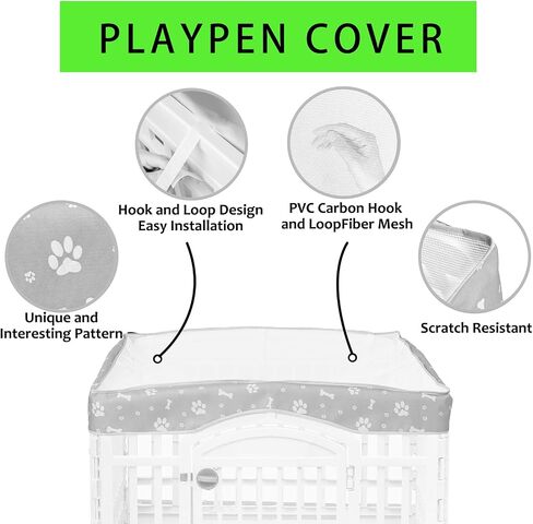 2 Pack Dog Playpen Cover and Bottom Pad Fits for 36 Inch 4 Panels Pet Playpen, Dog Crate Pad Puppy Play Pen Cover, Hoop and Loop Design (Note: Playpen Not Included!!!). -Pink in Kuwait
