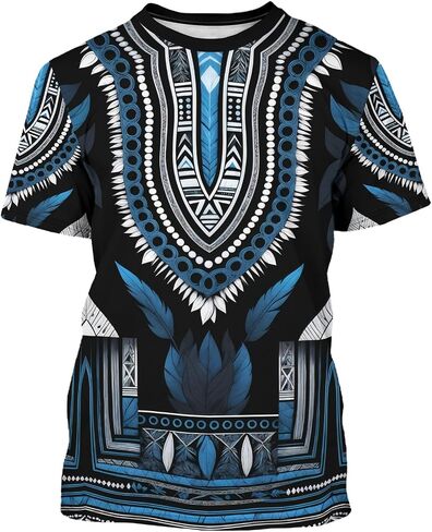 Traditional 3D Graphic Printed Unisex Shirts Casual Short Sleeve Tee in Kuwait