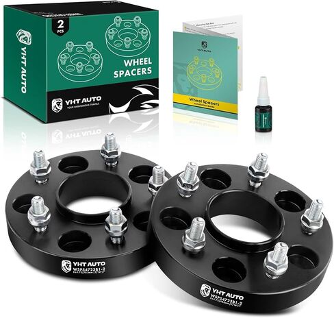 YHTAUTO 5x4.75 Wheel Spacers 1 Inch Compatible with 1955-1989 Chevrolet, Buick, Oldsmobile Models Tire Spacers w/ 7/16 Inch & 12.9 Grade Studs, 70.3mm Hub Bore 5 Lug 4PCS Black Wheel Adapter in Saudi Arabia