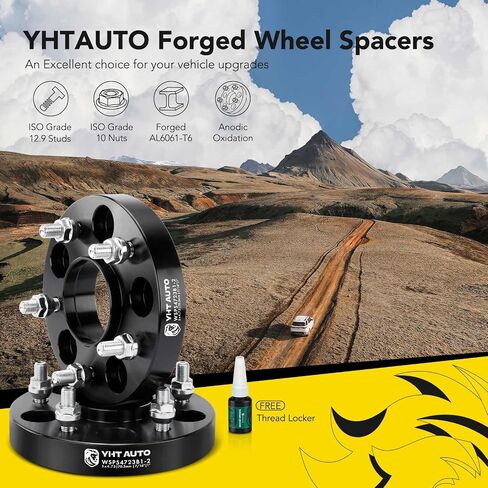 YHTAUTO 5x4.75 Wheel Spacers 1 Inch Compatible with 1955-1989 Chevrolet, Buick, Oldsmobile Models Tire Spacers w/ 7/16 Inch & 12.9 Grade Studs, 70.3mm Hub Bore 5 Lug 4PCS Black Wheel Adapter in Saudi Arabia