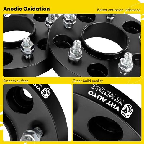 YHTAUTO 5x4.75 Wheel Spacers 1 Inch Compatible with 1955-1989 Chevrolet, Buick, Oldsmobile Models Tire Spacers w/ 7/16 Inch & 12.9 Grade Studs, 70.3mm Hub Bore 5 Lug 4PCS Black Wheel Adapter in Saudi Arabia