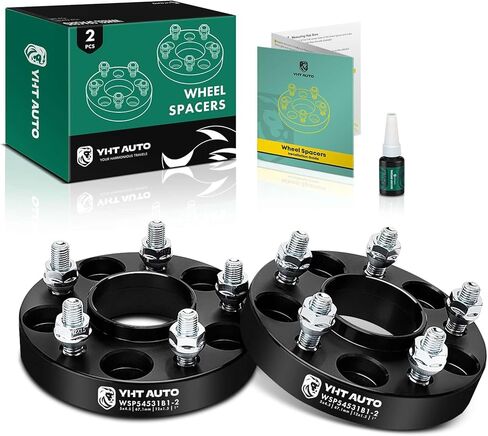 YHTAUTO 5x4.5 inch Hub Centric Wheel Spacers 1 Inch Compatible with Ford, Jeep MK, Kia, Hyundai, Mitsubishi-Tacoma, 200, Sebring, Milan 5x114.3 mm Tire Spacers M12x1.5 Studs 67.1 mm Hub Bore 4PCS in Saudi Arabia