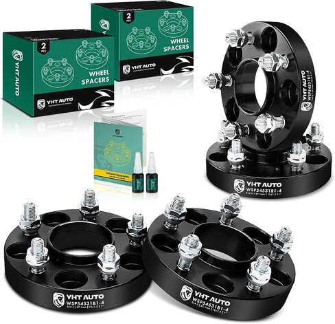 YHTAUTO 5x4.5 inch Hub Centric Wheel Spacers 1 Inch Compatible with Ford, Jeep MK, Kia, Hyundai, Mitsubishi-Tacoma, 200, Sebring, Milan 5x114.3 mm Tire Spacers M12x1.5 Studs 67.1 mm Hub Bore 4PCS in Saudi Arabia
