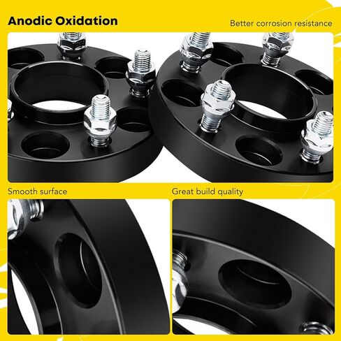 YHTAUTO 5x4.5 inch Hub Centric Wheel Spacers 1 Inch Compatible with Ford, Jeep MK, Kia, Hyundai, Mitsubishi-Tacoma, 200, Sebring, Milan 5x114.3 mm Tire Spacers M12x1.5 Studs 67.1 mm Hub Bore 4PCS in Saudi Arabia
